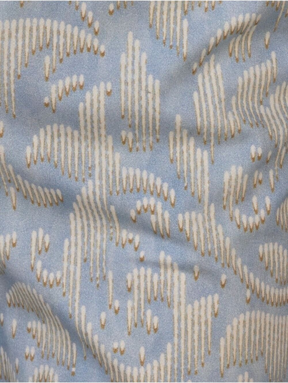 Hilary MacMillan Jacquard Fit & Flare Pants Blue Ivory Small NWT Made In Canada - Picture 8 of 12